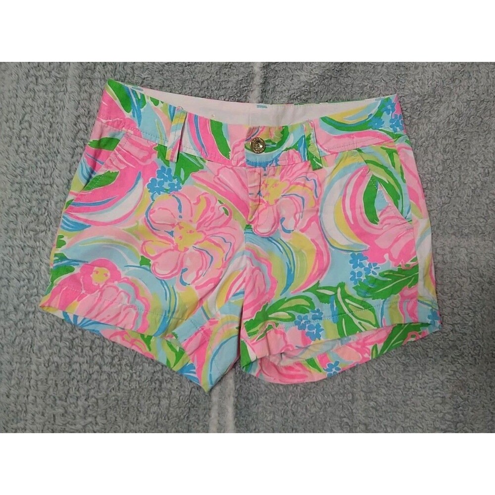 Lilly Pulitzer The Callahan Shorts Multicolor Size 0 Boho Beachy Summer Feminine